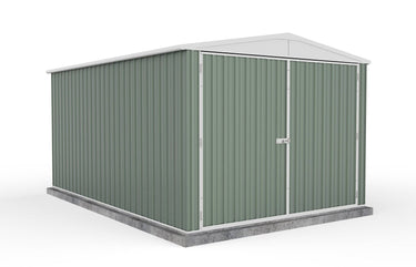 Absco 3.00mW x 4.48mD x 2.30mH Double Door Highlander Garden Shed - Pale Eucalypt - Shed City